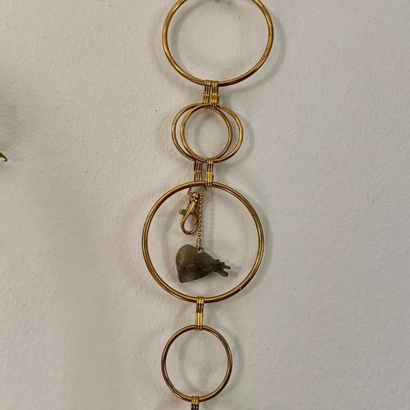 Mudd Y2K Gold Brass Hoop Loop Chain Belt - Picture 3 of 7